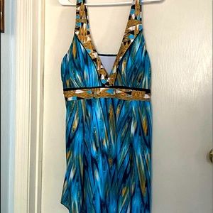 Blue and Gold Swim Dress